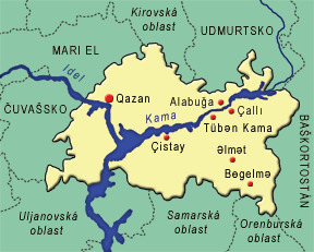 Mapa Tatarstánu